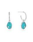 Ania Haie Silver Tidal Turquoise Mini Hoop Earrings