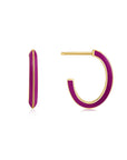 Ania Haie Berry Enamel Thick Gold Hoop Earrings