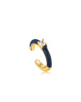 Ania Haie Navy Blue Enamel Gold Ear Cuff