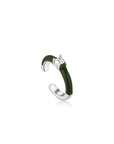 Ania Haie Forest Green Enamel Silver Ear Cuff