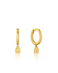 Ania Haie Gold Padlock Huggie Hoop Earrings