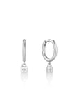 Ania Haie Silver Padlock Huggie Hoop Earrings