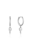 Ania Haie Silver Key Huggie Hoop Earrings