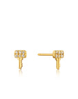 Ania Haie Gold Key Sparkle Stud Earrings