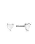 Ania Haie Silver Mother of Pearl Heart Stud Earrings