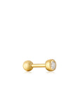 Ania Haie Gold Sparkle Bezel Barbell Single Earring