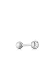 Ania Haie Silver Sparkle Bezel Barbell Single Earring