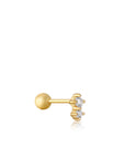 Ania Haie Gold Double Sparkle Barbell Single Earring