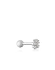 Ania Haie Silver Sparkle Flower Barbell Single Earring