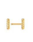 Ania Haie Gold Rope Bar Stud Earrings