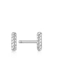 Ania Haie Silver Rope Bar Stud Earrings