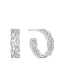 Ania Haie Silver Rope Chunky Hoop Earrings