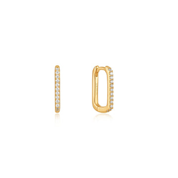 Gold Glam Oval Hoop Earrings