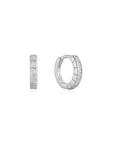 Silver Glam Huggie Hoop Earrings