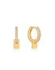 Gold Glam Pendant Huggie Hoop Earrings