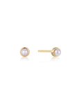 Ania Haie Gold Pearl Cabochon Stud Earrings