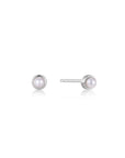 Ania Haie Silver Pearl Cabochon Stud Earrings