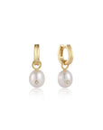 Ania Haie Gold Pearl Drop Sparkle Huggie Hoop Earrings