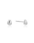 Ania Haie Silver Pebble Sparkle Stud Earrings