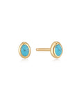 Ania Haie Gold Turquoise Wave Stud Earrings