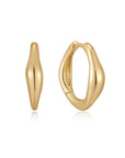 Ania Haie Gold Wave Huggie Hoop Earrings