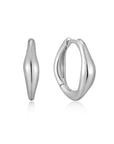 Ania Haie Silver Wave Huggie Hoop Earrings