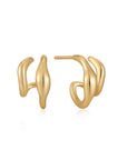 Ania Haie Gold Wave Double Hoop Stud Earrings