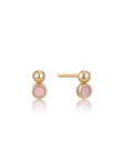 Ania Haie Gold Orb Rose Quartz Stud Earrings