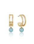 Ania Haie Gold Orb Amazonite Stud Mini Hoop Earrings