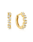 Gold Sparkle Cluster Huggie Hoop Earrings