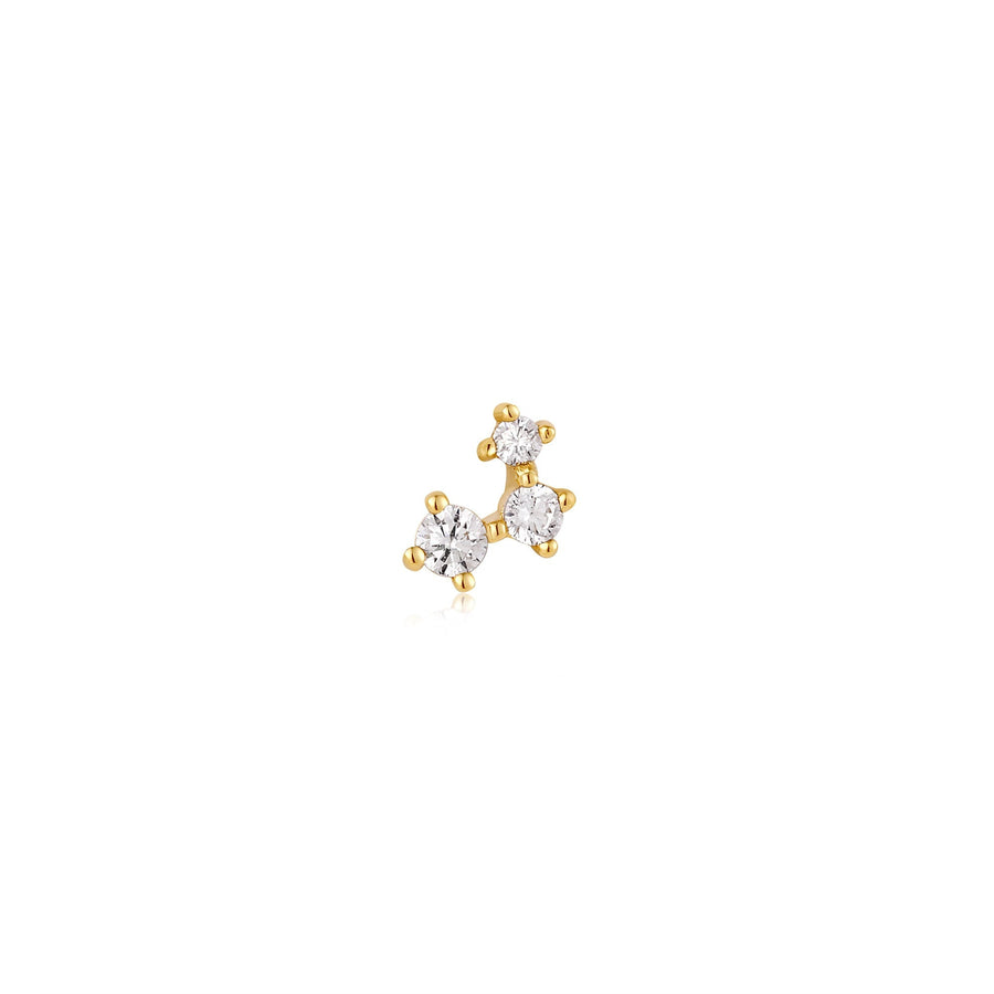 Gold Sparkle Galaxy Barbell Single Earring