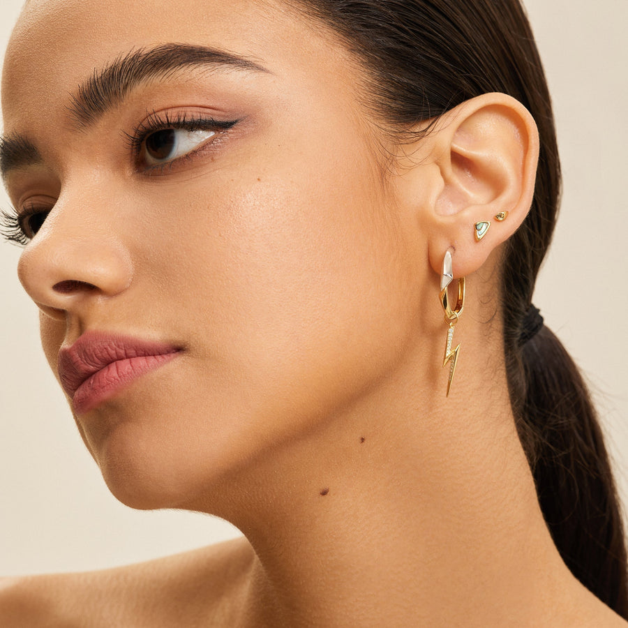 Ania Haie Two Tone Arrow Hoop Earrings