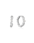 Ania Haie Silver Twisted Wave Huggie Hoop Earrings