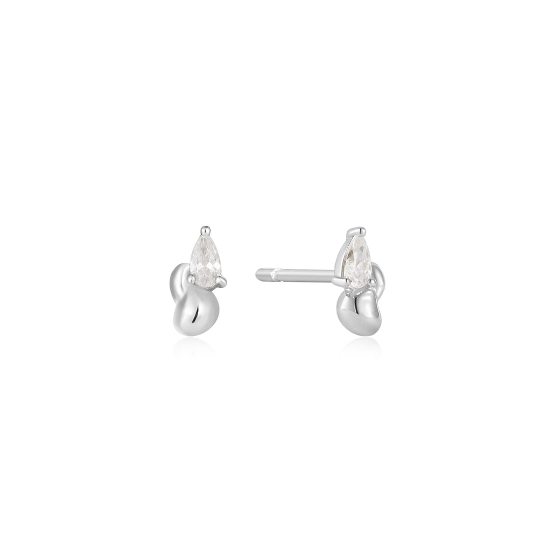 Ania Haie Silver Twisted Wave Stud Earrings