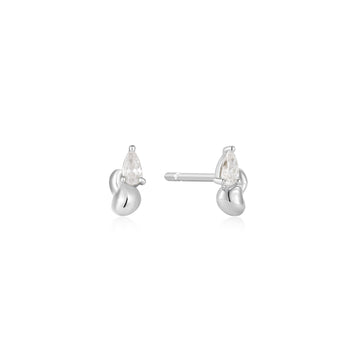 Ania Haie Silver Twisted Wave Stud Earrings