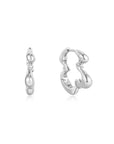 Ania Haie Silver Twisted Wave Hoop Earrings