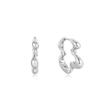 Ania Haie Silver Twisted Wave Hoop Earrings