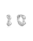 Ania Haie Silver Twisted Wave Thick Hoop Earrings