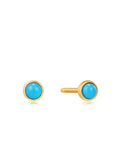 Ania Haie 14kt Gold Turquoise Cabochon Stud Earrings