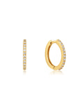 Ania Haie 14kt Gold Natural Diamond Huggie Hoop Earrings