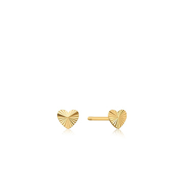 Ania Haie 14kt Gold Heart Stud Earrings