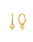 Ania Haie 14kt Gold Heart Padlock Huggie Hoop Earrings