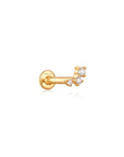 Ania Haie 14kt Gold Stargazer Triple Natural Diamond Single Labret Earring