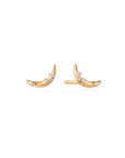 Ania Haie 14kt Gold Stargazer Natural Diamond Moon Stud Earrings