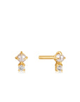 Ania Haie 14kt Gold Pearl and White Sapphire Stud Earrings