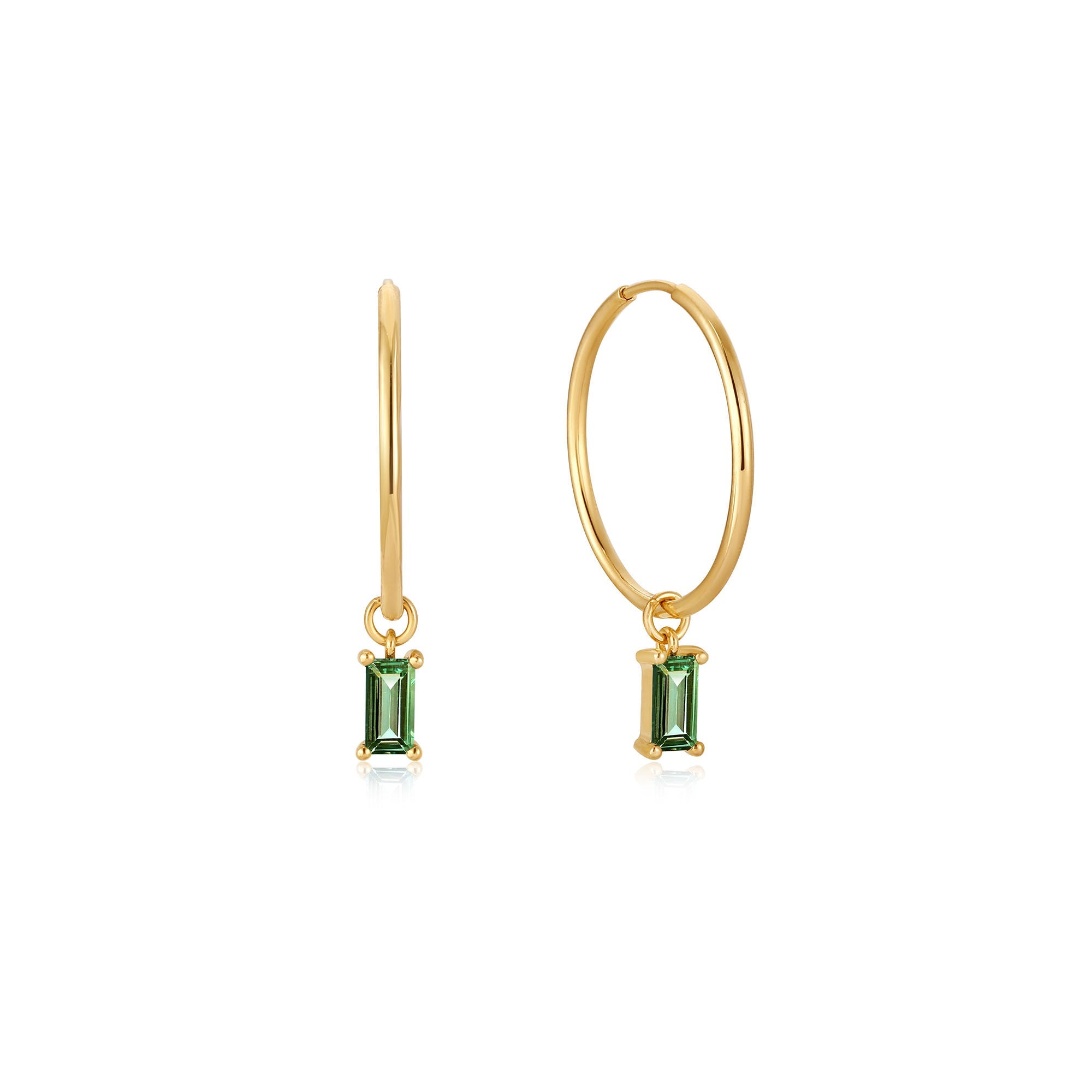 Ania Haie 14kt Gold Tourmaline Drop Mini Hoop Earrings