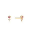 Ania Haie 14kt Gold White and Pink Sapphire Stud Earrings