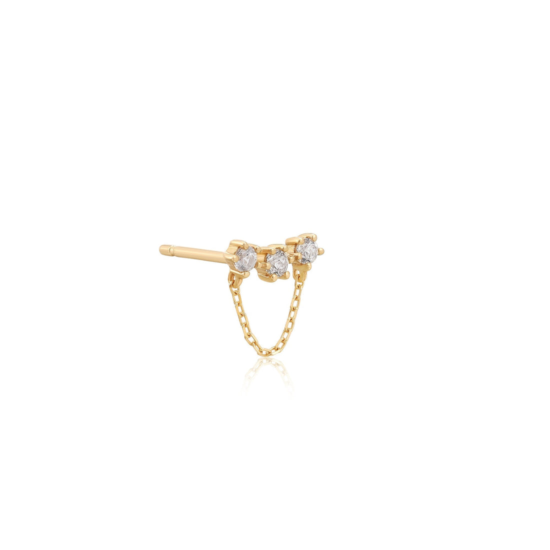 Ania Haie 14kt Gold White Sapphire Climber Single Stud Earring