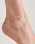 Ania Haie Gold Turquoise Drop Pendant Anklet