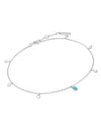 Ania Haie Silver Turquoise Drop Pendant Anklet